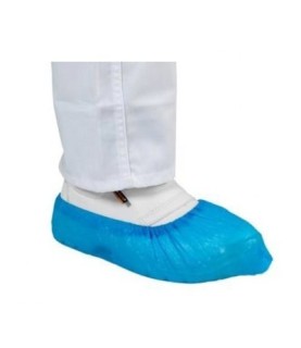 Calzari monouso Calzare con elastico alla caviglia in CPE blue_Conf. da 100 pz.
