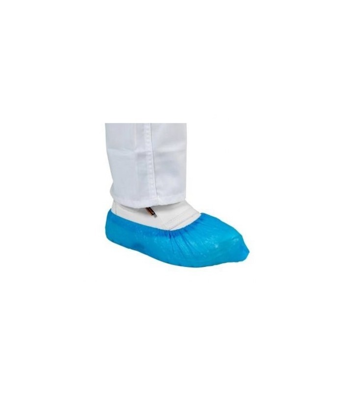 Calzari monouso Calzare con elastico alla caviglia in CPE blue_Conf. da 100 pz.