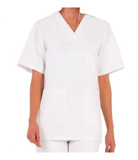 CASACCA BIANCA     COLLO A V  TG.XS