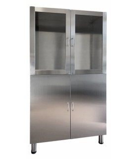 VETRINA AMB.4 ANTE INOX/VETRO CM.100X50