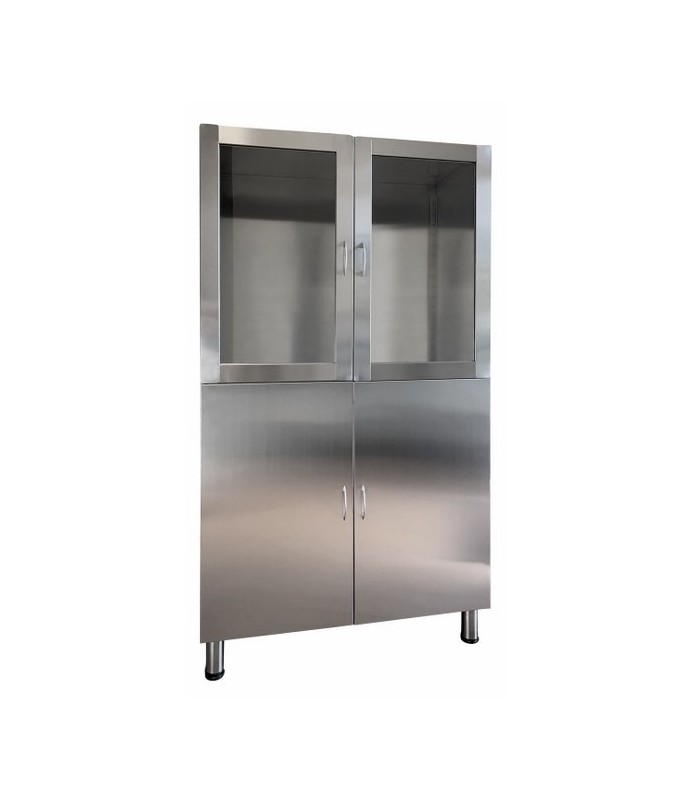 VETRINA AMB.4 ANTE INOX/VETRO CM.100X50