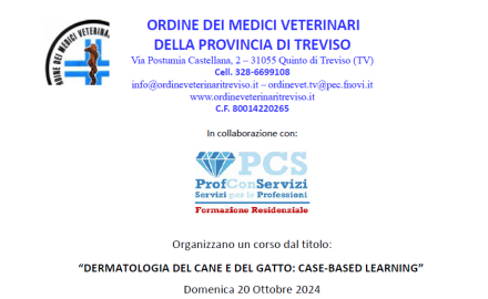 CORSO DI DERMATOLOGIA DEL CANE E DEL GATTO CON LA DOTT.SSA MICHELA DE LUCIA PRESSO OMV TREVISO!